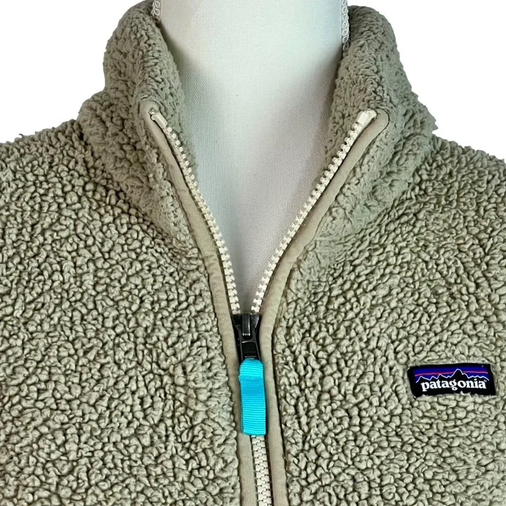 Patagonia Girls Los Gatos Style Green Fleece Vest XL Full-Zip Cozy Recycled